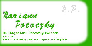 mariann potoczky business card